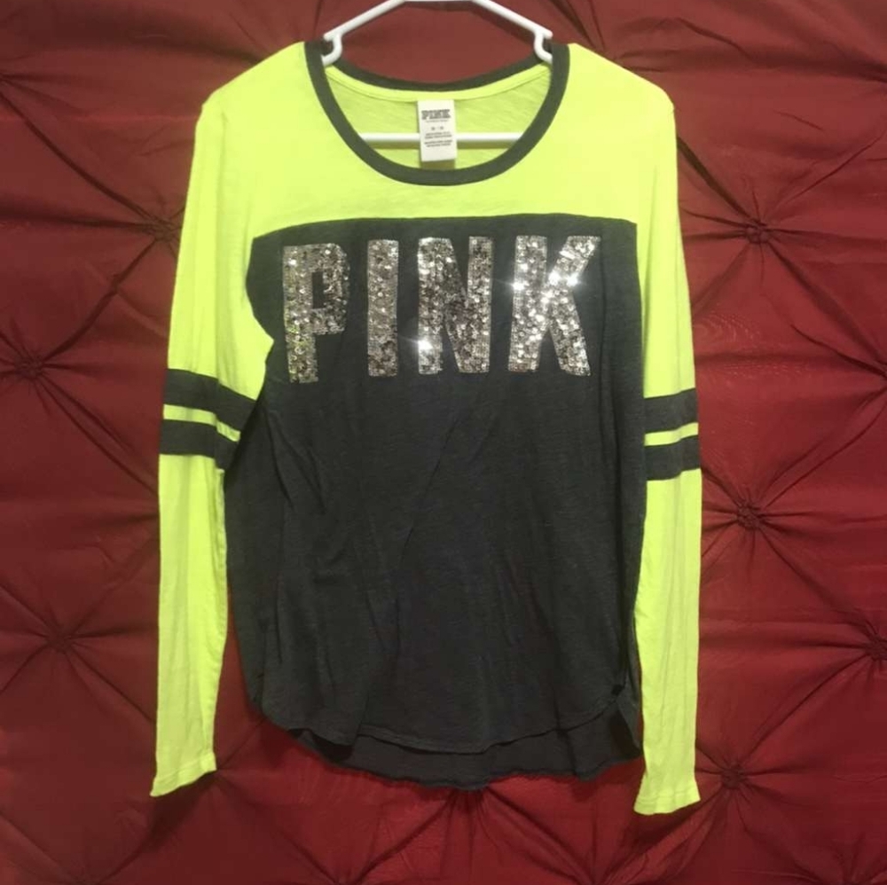 Pink sparkle long sleeve tee